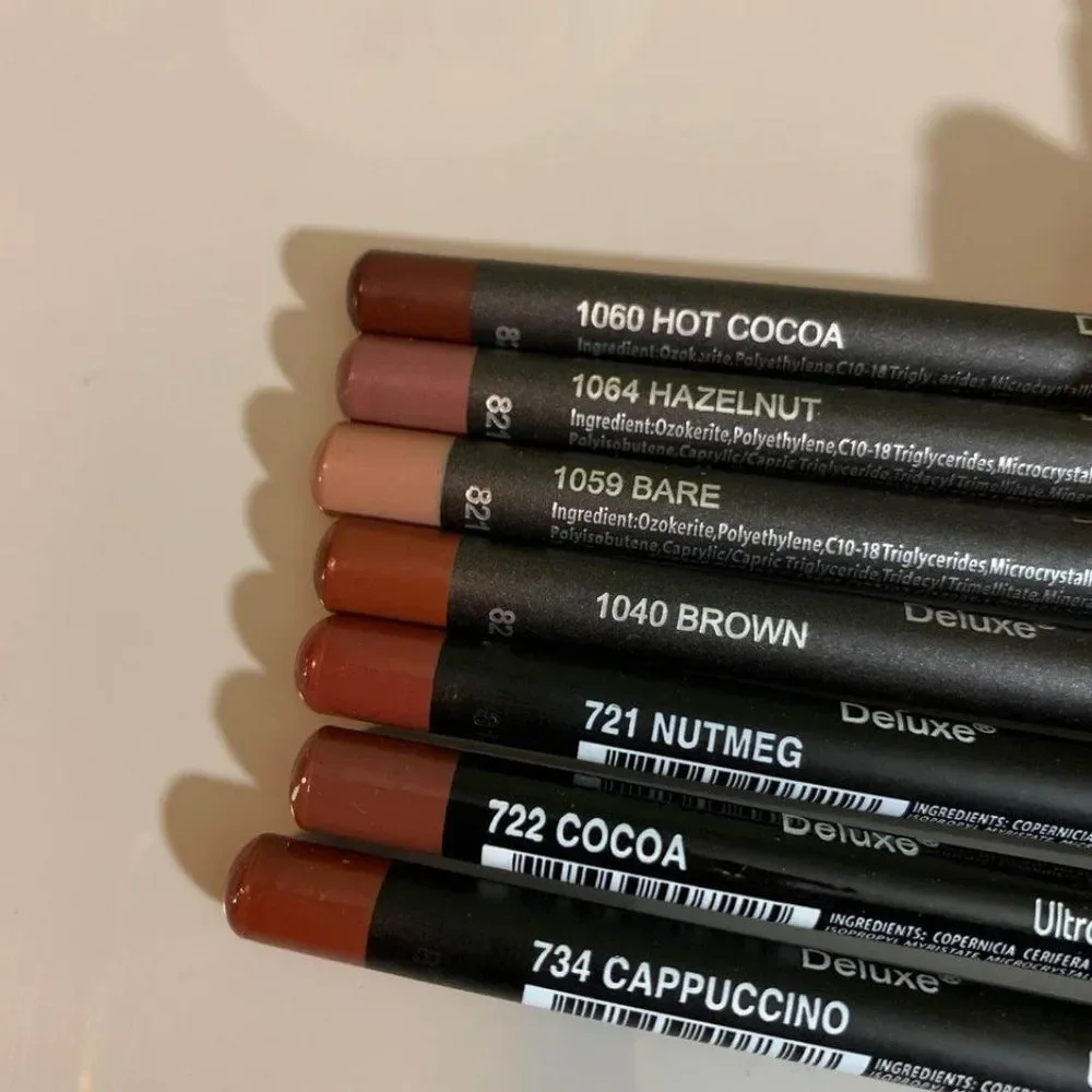 (7) Italia deluxe ultra fine lip liners set of 7 NEUTRAL BROWNS - Picture 1 of 2
